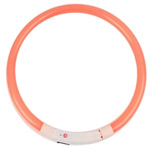 Blinkendes LED-Hundehalsband leuchtet leuchtendes Halsgeschirr wasserdichte Sicherheit USB wiederaufladbare Halskette für kleine mittelgroße Hunde Farbe Orange