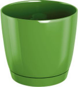 doniczka 10cm Coubi Round P DUOP100-370U oliwkowa plastikowa PROSPERPLAST