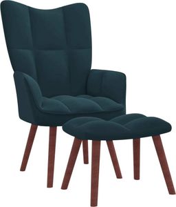 Prolenta Premium - Ležadlo s taburetkou Blue Velvet
