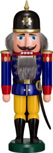 Nussknacker Soldat Erzgebirge Holz Figur 37cm, Farbe:blau