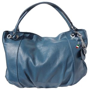 Florence Dame Tasche Beuteltasche Leder türkis 42x14x28 Hobo Bag OTF128T