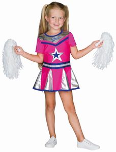 dress up Kostüm Cheerleaderinnen rosa Größe 152