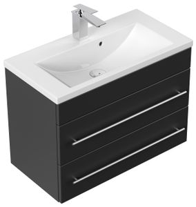 Badmöbel Mars 700 SlimLine SoftClose schwarz : Schwarz
