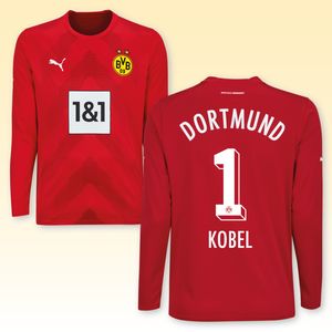 BVB Torwarttrikot rot Saison 2022/23, Größe:152, Spielername:Kobel