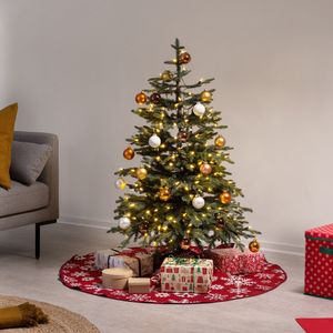 Navaris Weihnachtsbaumdecke Ø127cm - Weihnachtsbaum Ständer Abdeckung - Christbaumdecke rund - Tannenbaumdecke Baumrock Christbaumschmuck - Rot