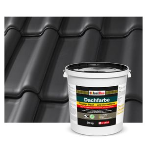 Isolbau Dachfarbe Schwarz 20 kg Sockelfarbe Fassadenfarbe Dachbeschichtung RAL Farbe