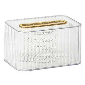 Kosmetiktuchboxen Holzabdeckung Kunststoff Tissue Box Halter Transparentes Weiß