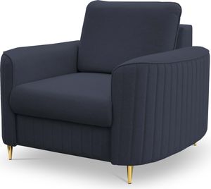 DomoHome Štýlové kreslo LAREN Moderné s kovovými nohami Plne čalúnené operadlo PUR pena pre maximálne pohodlie Veľkosť: 100x85x94cm Farba: NAVY BLUE