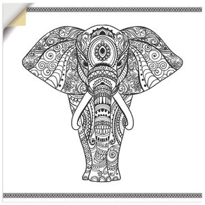 ARTland Wandbild, selbstklebend Elefant in Mandala Größe: 70x70 cm