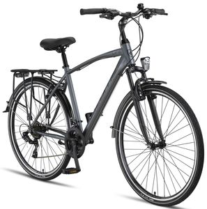 Licorne Bike Life M-V-ATB  Premium Trekking Bike in 28 Zoll - Fahrrad für Herren, Jungen, Damen und Herren - Shimano 21 Gang-Schaltung - Herren Citybike - Männerfahrrad.