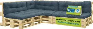 Pillows24 - Polštáře na palety odolné proti vodě a UV záření - SADA 8 | polštáře na europalety 120x80 - paletový nábytek - venkovní/venkovní, tyrkysová