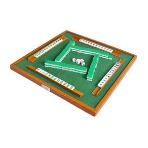 Mini-Mahjong-Set mit klappbarem Mahjong-Tisch, tragbares Mahjong-Spielset fuer Reisen, Familie, Freizeit, Indoor-Unterhaltungszubehoer