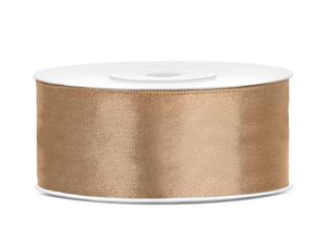 Geschenkband - Satinband uni - 25 m PartyDeco Farben allgemein: Gold, Breite: 25 mm