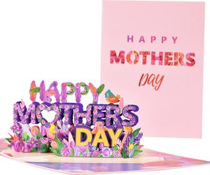 Grußkarte zum Muttertag. Alles Gute zum Muttertag. 3D-Karte. Überraschungsgeschenk für Mama. Bedeutungsvolle und herzliche Geschenke.