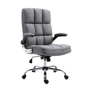 Bürostuhl HWC-J21, Chefsessel Drehstuhl Schreibtischstuhl, höhenverstellbar  Stoff/Textil grau