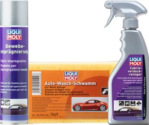 LIQUI MOLY Gewebeimprägnierung, Cabrio-Verdeckreiniger, Auto-Wasch-Schwamm Set