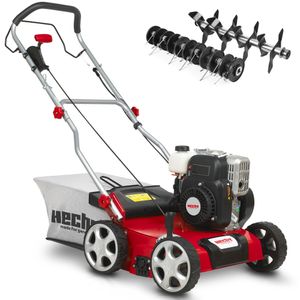 HECHT 5641 Vertikutierer Benzin | 2in1 Rasenlüfter | 40 cm Arbeitsbreite | 5,5 PS | 45L Fangkorb | 18 Messer | 24 Krallen
