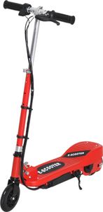 HOMCOM Elektroroller für Kinder ab 7 Jahren, faltbarer Roller mit höhenverstellbarem 24-V-Akku, Geschwindigkeit bis zu 12 km/h und Bremslast 50 kg, 74 x 36 x 82,5–92,5 cm, Rot