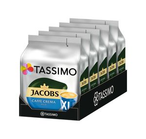 TASSIMO Jacobs Caffè Crema Mild XL 5er Pack T Discs Kaffee Kapseln 5x16 Getränke