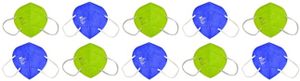GKA (deutscher Händler) 10 Stück FFP2 Masken - blau und grün CE 0598 Zeichen Mundschutz Atemschutzmaske Gesichtsschutz Masken  5 Lagen (BFE): ≥ 95 %