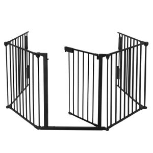 LARS360 Detská bezpečnostná brána ku krbu Detská bezpečnostná brána ku krbu Bezpečnostná brána ku krbu Bariérová brána cca 300 cm x 75 cm, čierna