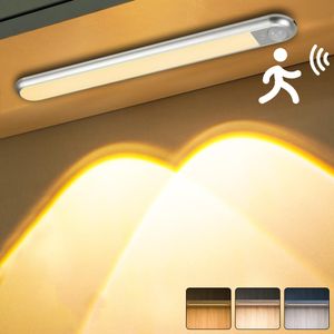 30CM Unterbauleuchten Küche, 3 Lichtfarbe Led Küchenlicht mit Bewegungssensor, Schranklicht mit Wiederaufladbare Akku Für Schrank Treppe Unterschrank