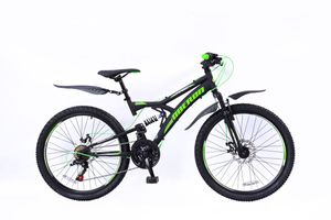 24 Zoll Kinder Jungen Fahrrad Mountainbike MTB Fully Rad Oberon Grün