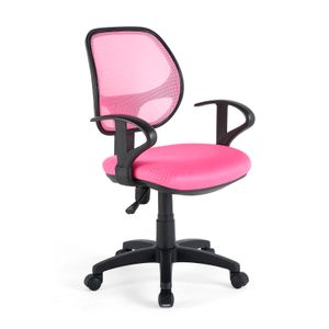 Kinderdrehstuhl Schreibtischstuhl Drehstuhl Bürodrehstuhl COOL, 5 Doppelrollen, Sitzpolsterung, Armlehnen, in pink