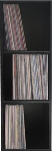 VVD Aufbewahrungsschrank für Schallplatten - Aufbewahrung von Schallplatten - Bücherregal - 3 Fächer - schwarz