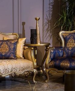 Casa Padrino Luxus Barock Beistelltisch Gold - Runder Massivholz Tisch im Barockstil - Barock Wohnzimmer Möbel - Edel & Prunkvoll