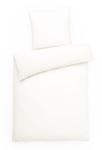 Interlock Jersey Bettwäsche Weiß Uni aus 100% Baumwolle 135cm x 200cm + 1x (80cm x 80cm)