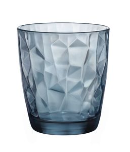 Bormioli Rocco Diamond Ocean Blue Acqua Tumbler, Trinkglas, 305ml, Glas, blau, 6 Stück