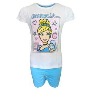 Schlafanzug kurz Disney Princess Cinderella Hellblau 116 cm