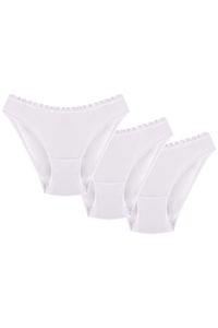 Wolbar dame slip 3-er pack spitze elegant sinnlich niedriger bund wb439, weiß, s