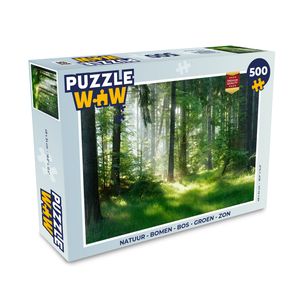 MuchoWow® Puzzle 500 Teile Natur - Bäume - Wald - Grün - Sonne - Gras - Pflanzen - Erwachsene - Rätsel