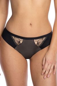 Gaia dame slip brazilian stickerei ausgeschnitten zweifarbig unterhose 1130b filipa, schwarz, s