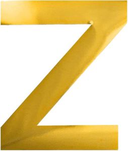 Oblique Unique Bügelbild Buchstabe Z Bügelfolie für DIY Gestaltung Beschriftung von Kleidungsstücken uvm. - gold