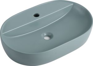 Aufsatzwaschbecken TARI oval 60 x 40 cm Aquagrün matt