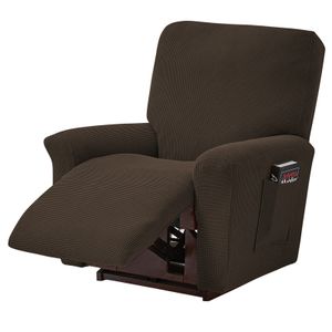Potah na lehátko Stretch Recliner Chair Cover Small Plaid Jacquard Fitted Standard/Oversized Recliner Chair, Brown