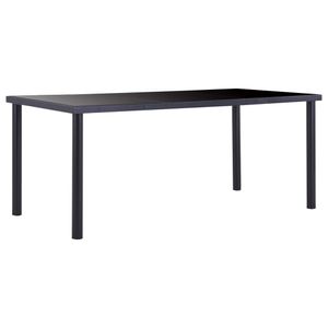 vidaXL Jedálenský stôl Black 180 x 90 x 75 cm Tvrdené sklo