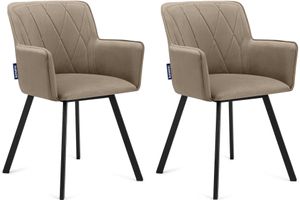 Konsimo Židle  2 ks "PYRUS", béžový, látka/kov, Loft, 56x84x46 cm