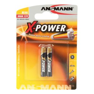Alkalické baterie ANSMANN "X-POWER" AAAA v blistru po 2 kusech