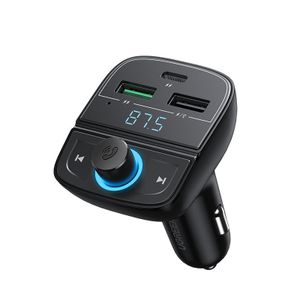 Ugreen FM Transmitter Bluetooth 5.0 MP3 Autoladegerät 3x USB TF Micro SD 4.8 A schwarz (CD229)