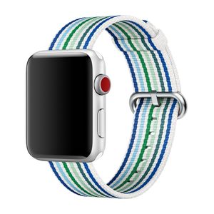 Apple Watchband Blue Stripe Woven Nylon 38mm -  MRHA2ZM/A