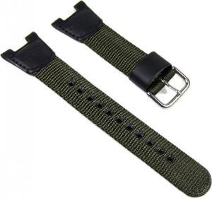 Casio Ersatzband Uhrenarmband Textil/Leder Band schwarz-Olive SGW-100B