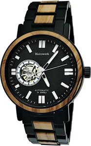 Holzwerk DORNBURG Herren Edelstahl & Holz Automatik Uhr in Schwarz Braun Weiß Holzwerk DORNBURG Herren Edelstahl & Holz Automatik Uhr in Schwarz Braun Weiß