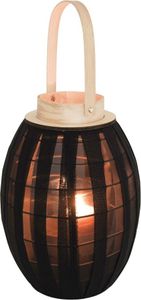 Gartenlaterne Kerzenlaterne Kerzenhalter mit Glaseinsatz schwarz dekorativ 34x22 cm