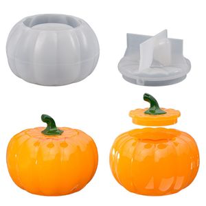 Kürbis-Silikon-Topfform mit Deckel, Epoxidharz Gießform für Schmuckschatulle, Süßigkeitenglas, Heimdekoration, Handwerk Geschenk