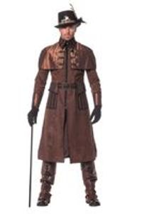 Steampunk Herren Mantel Braun/Schwarz