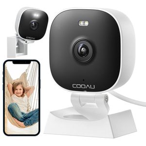 COOAU 2K Babyphone mit Kamera Wlan Baby Monitor Surveillance Camera Innen mit Farbnachtsicht, 2-Wege-Audio, PIR-Sensor, Personener- und Schallerkennung, Arbeit mit Alexa, Mobilen APP